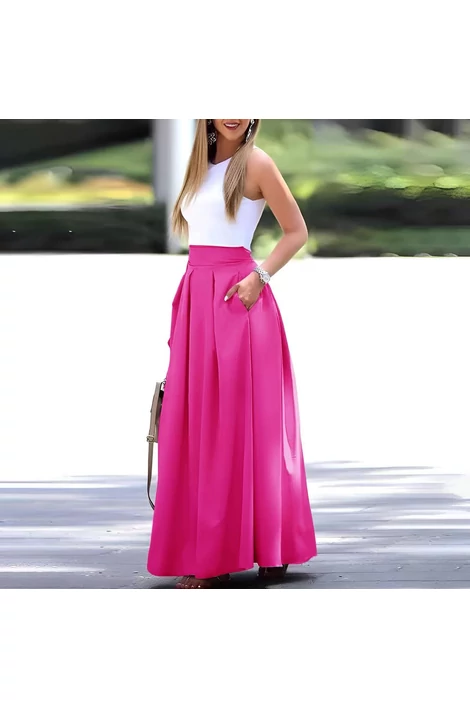 Zsebes pink elegáns szoknya