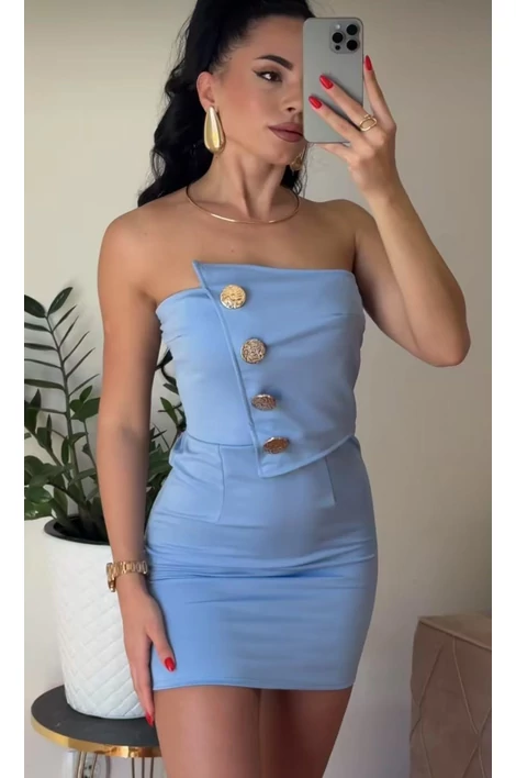 Világoskék mini ruha