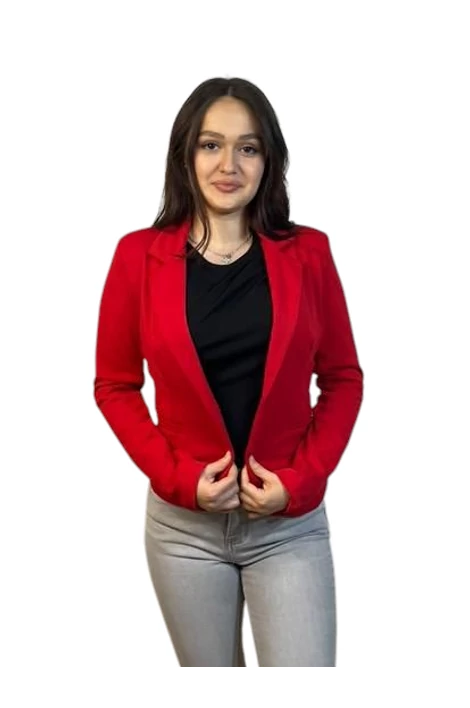 Piros pamut blézer