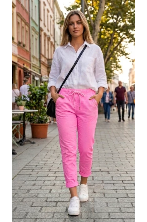 Elasztikus neonpink nadrág