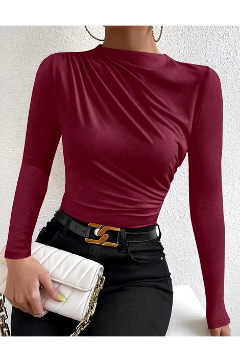 Nicole bordó bordás felső