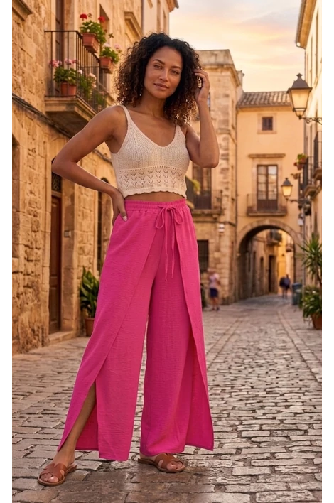 Lara átlapolt pink nadrág 