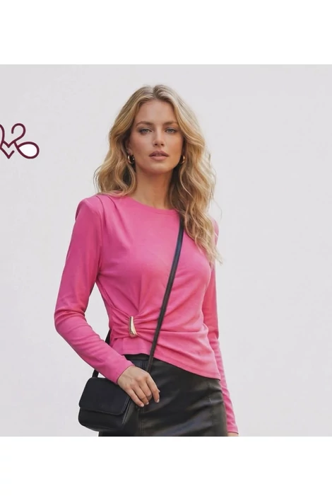 Oldalt húzott aszimmetrikus pink  felső