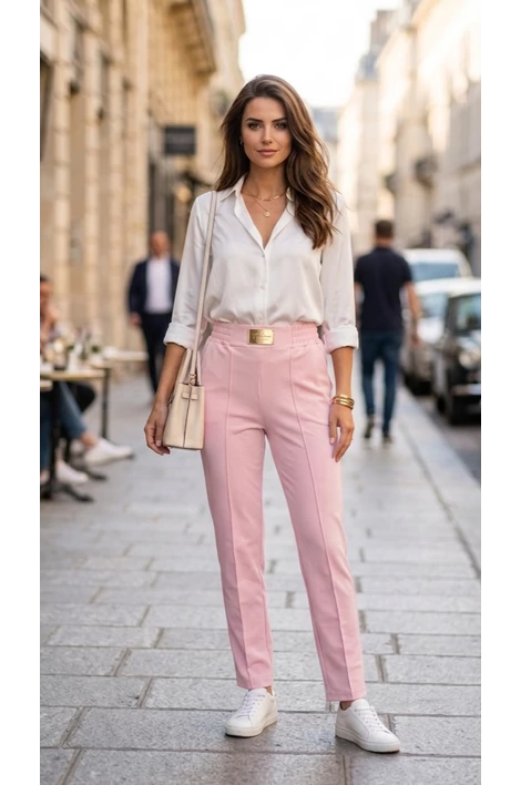 Karmen elegáns rózsaszín nadrág