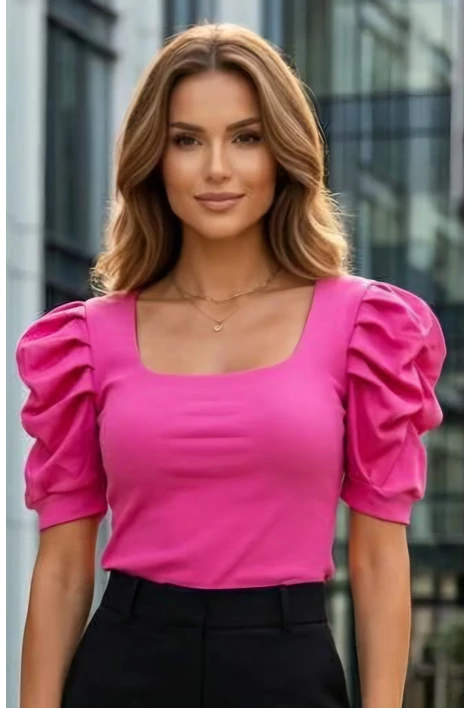 Puffos ujjú  pink felső