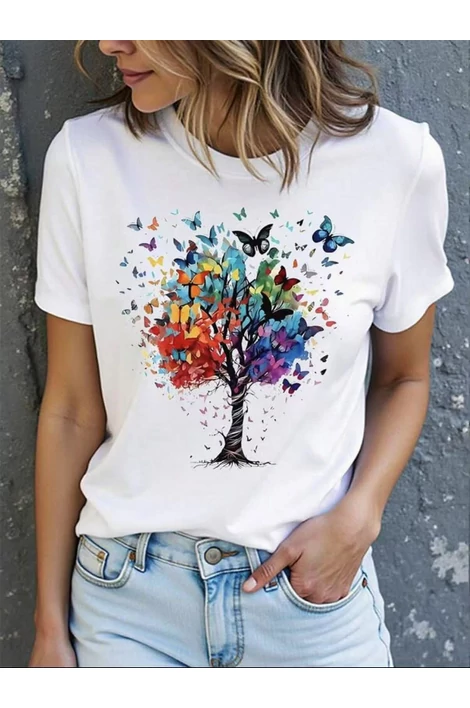 Lepkés fehér póló 