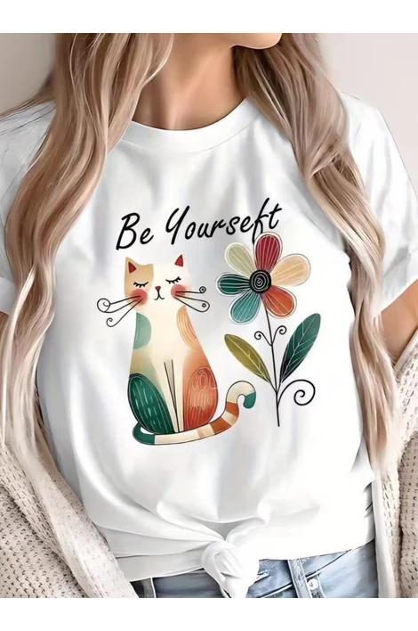 Cicás fehér póló 