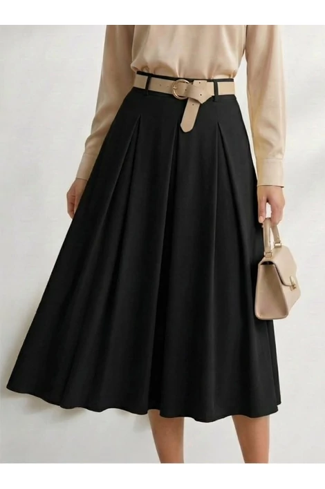 Zsebes fekete maxi szoknya