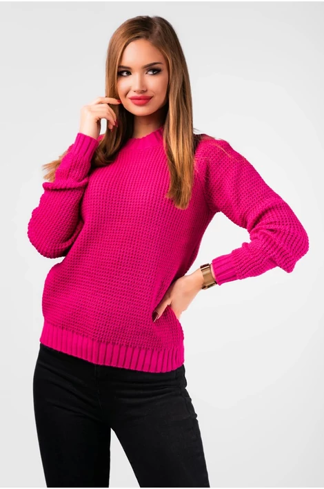 Pink színű kötött pulóver