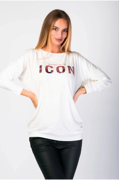 ICON feliratú  törtfehér laza felső
