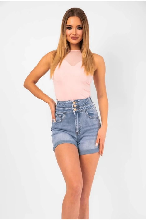 Tüll betétes rózsaszín body