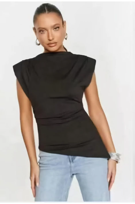 Aszimmetrikus aljú fekete felső