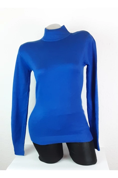 Állónyakú királykék kötött felső