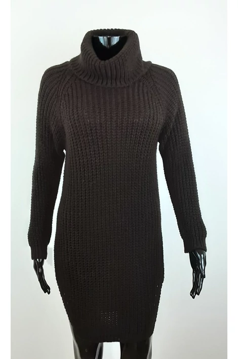 Magasnyakú kávé barna pulóver