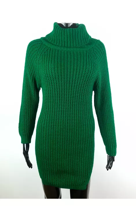 Magasnyakú smaragdzöld pulóver