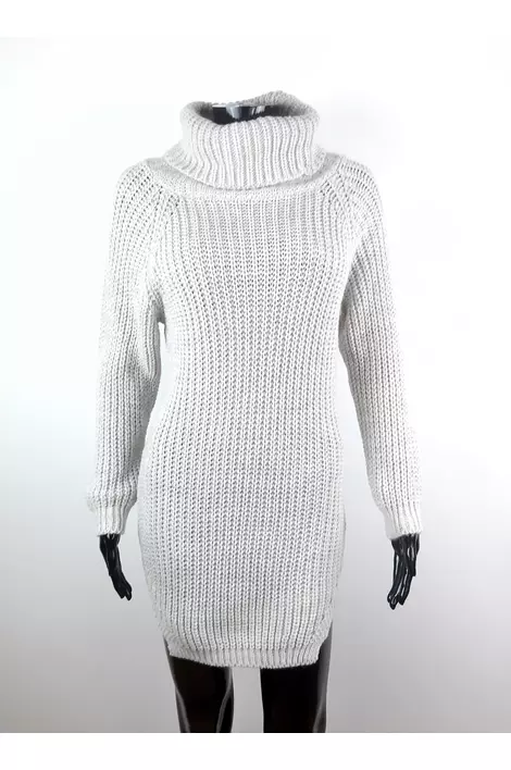 Magasnyakú bézs színű pulóver