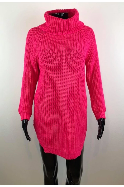 Magasnyakú pink pulóver