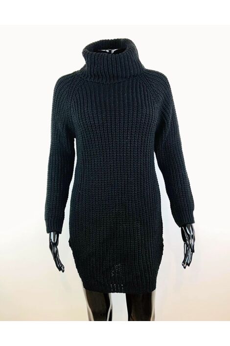 Magasnyakú fekete pulóver