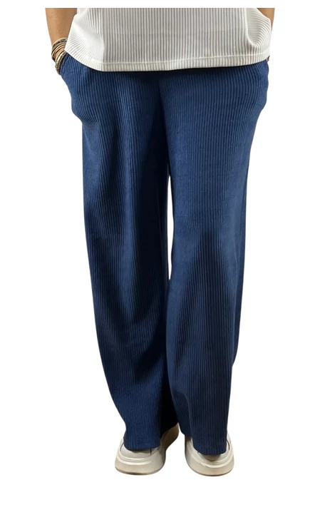 Bő szabású farmerkék kordbársony nadrág 