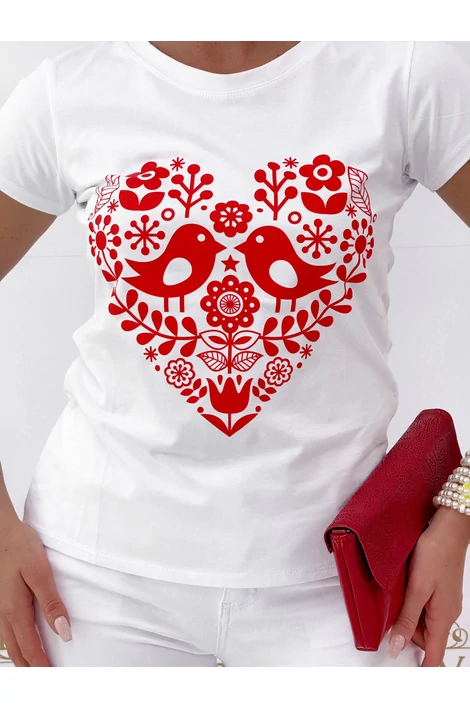 Népmese mintás fehér póló