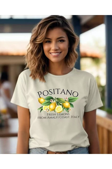 Positano felíratos, fehér póló