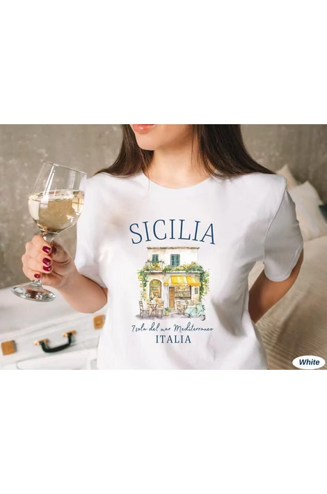Sicilia felíratos, fehér póló