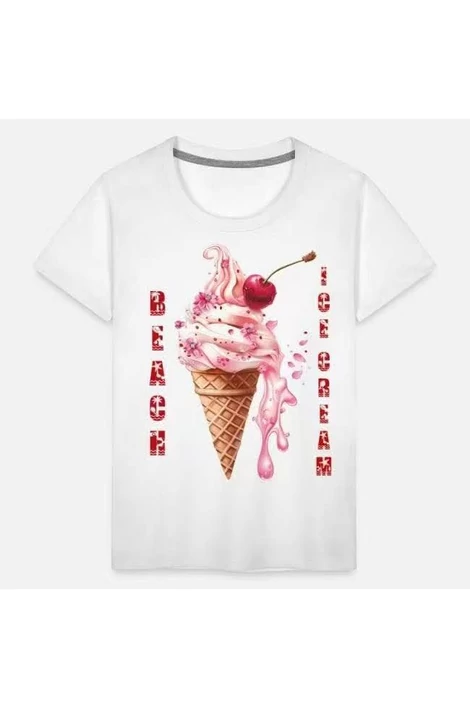 Cseresznyés fagyi, mintás fehér póló