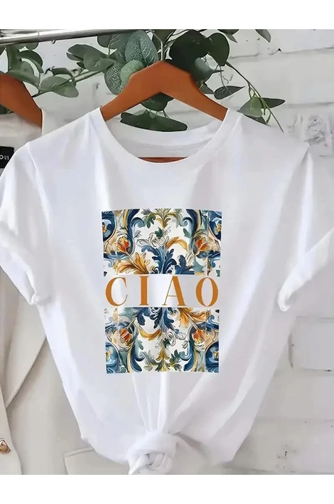 Ciao felíratos fehér póló