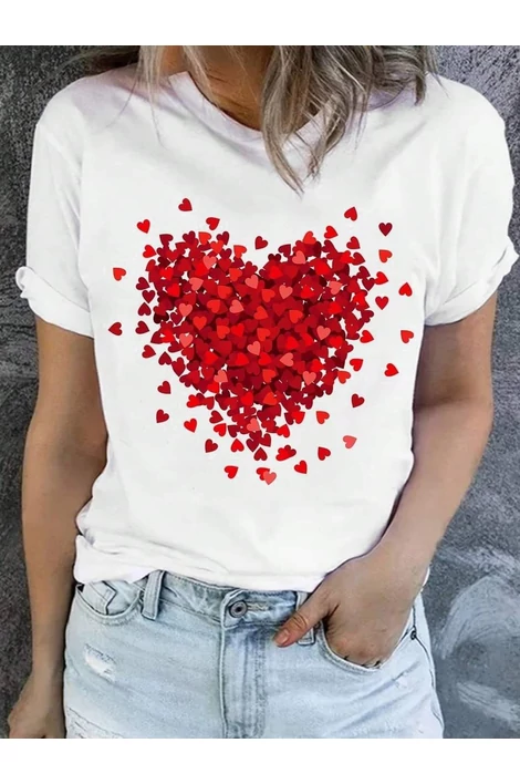 Szíves,  fehér póló