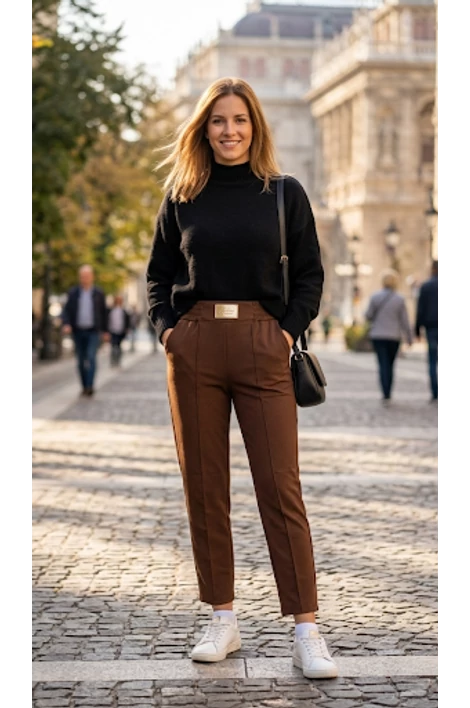 Karmen elegáns csokibarna nadrág