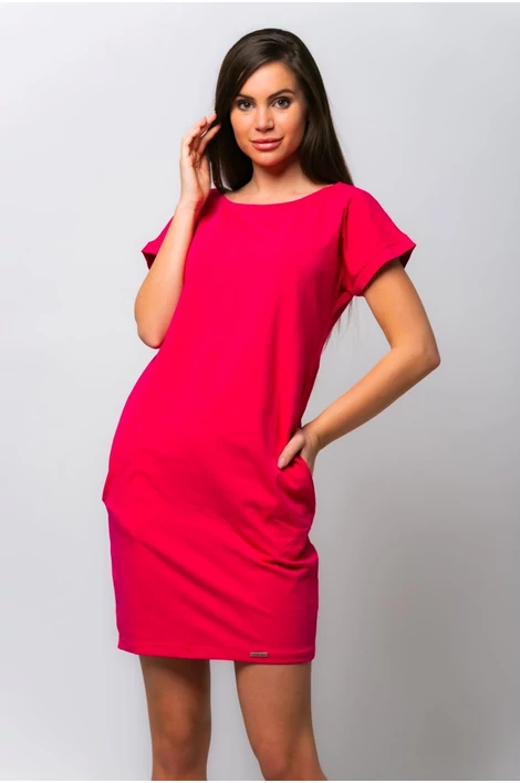 Oldalzsebes pink mini ruha