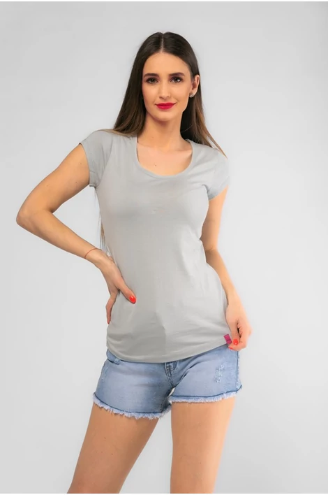 Szürke környakú póló