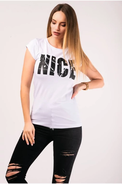 NICE nyomatos fehér póló
