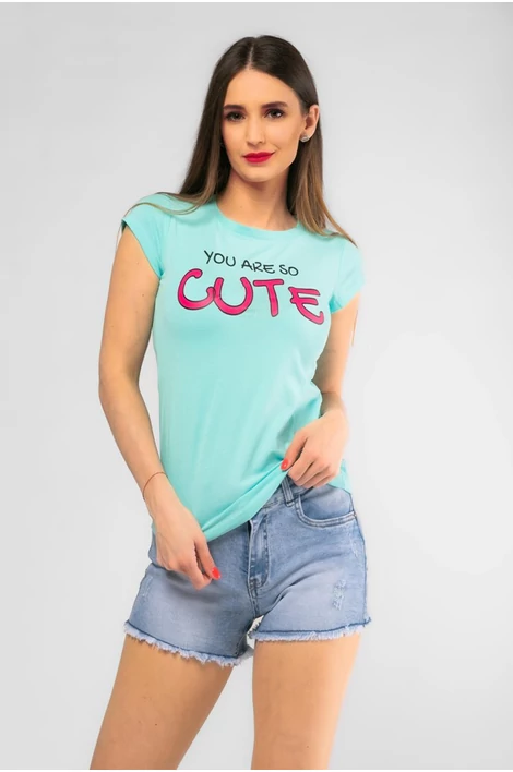 Cute nyomatos zöld póló