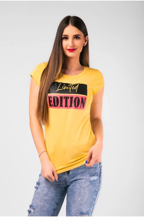 Limited edition nyomatos sárga póló