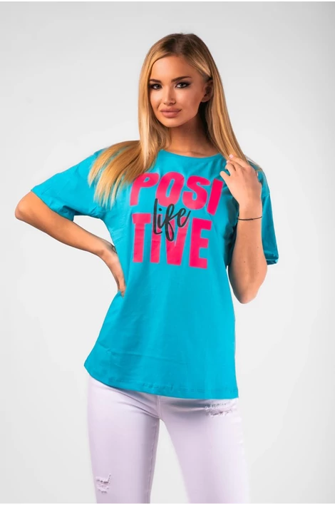 Kék ,nyomott mintás bő felső