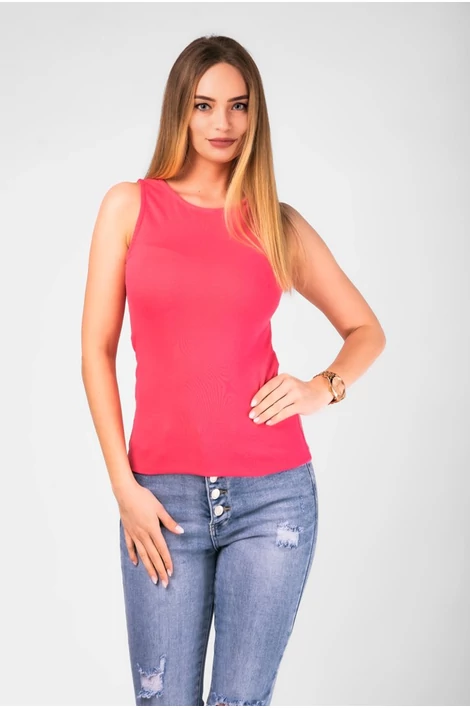 Ujjatlan basic  pink színű felső