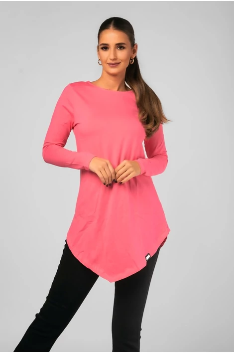 Kerekített aljú hosszú ujjú  pink felső