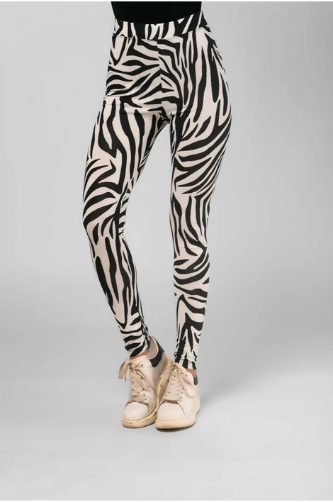 Magas derekú zebra mintás leggings