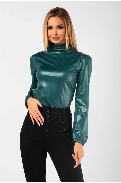 Latex hatású  zöld felső
