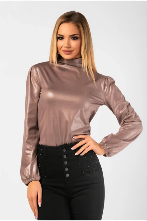 Latex hatású  mocha felső