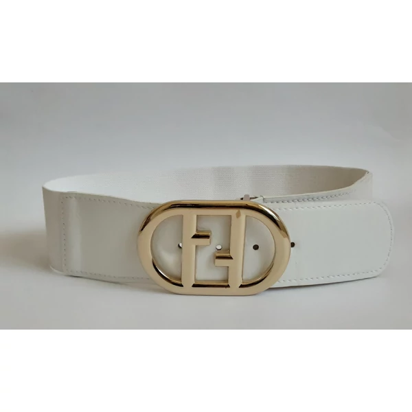 Fehér gumis öv,arany színű csattal