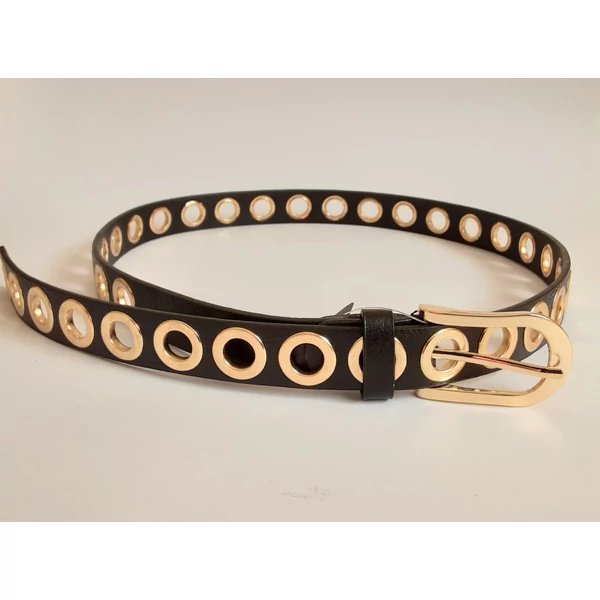 Fekete arany  fémkarikás öv