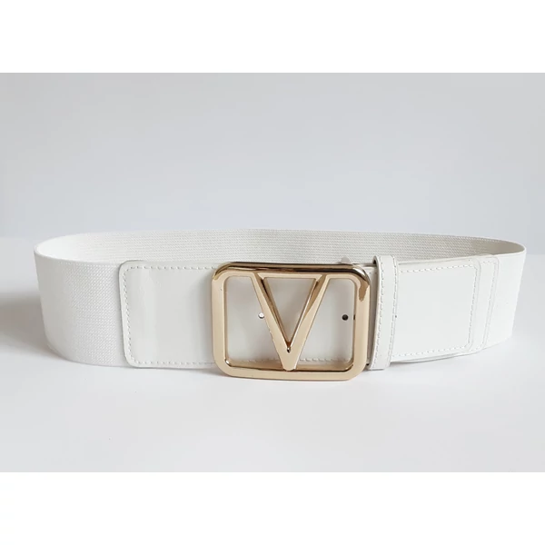 Fehér gumis öv,arany színű csattal