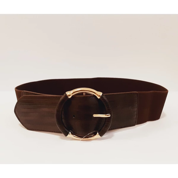 Barna  gumis öv,arany színű csattal