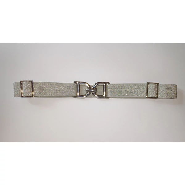 Állítható hosszúságú ,ezüst színű gumis öv
