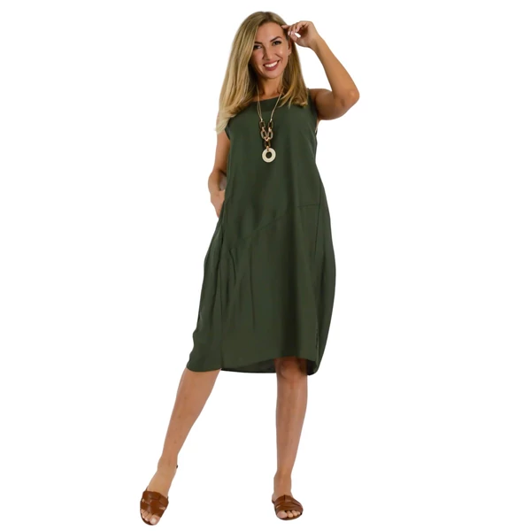 Khakizöld  zsebes ruha