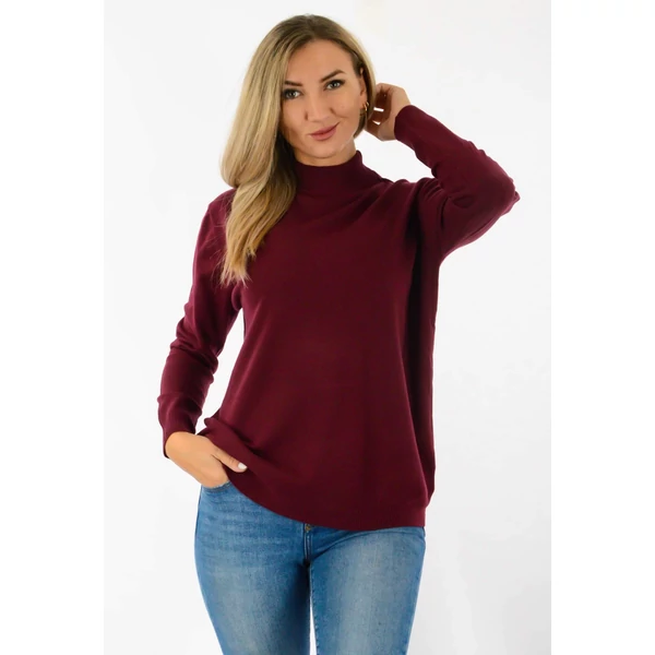 Vékonykötött félgarbos bordó felső