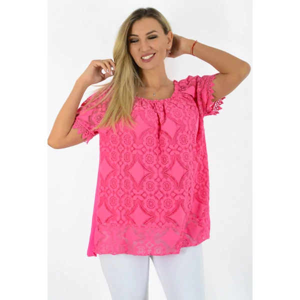 Vállra húzható pink felső/tunika