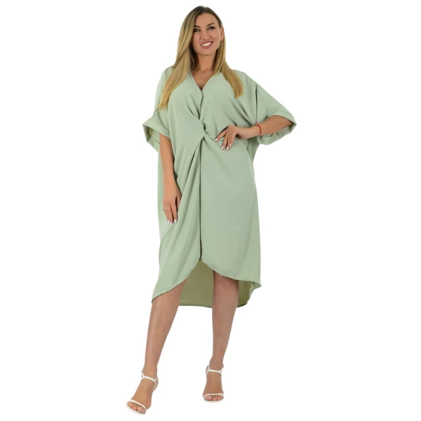 Olajzöld oversize muszlin  ruha/tunika